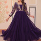 Rajwada Purple Georgette Embellished Gown For Women