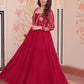 Rajwada Dark Pink Georgette Embellished Gown For Women