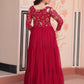Rajwada Dark Pink Georgette Embellished Gown For Women