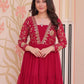 Rajwada Dark Pink Georgette Embellished Gown For Women