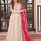 Rajwada Cream Georgette Embroidered Gown For Women