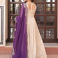 Rajwada Cream Georgette Embroidered Gown For Women