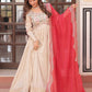 Rajwada Cream Georgette Embroidered Gown For Women