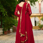 Rajwada Maroon Georgette Thread Work Gown For Women