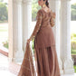 Rajwada Brown Silk Blend Embellished Stitched Kurta Set For Women