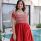 Rajwada Rust Orange Georgette Embellished Gown For Women
