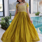 Rajwada Olive Mustard Georgette Embellished Gown For Women