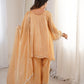 Rajwada Gold Silk Blend Embellished Stitched Kurta Set For Women