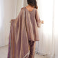 Rajwada Mauve Silk Blend Embellished Stitched Kurta Set For Women