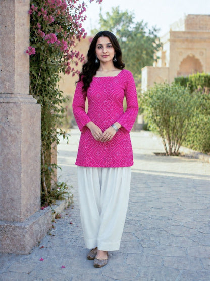 Rajwada Pink Cotton Solid Stitched Kurta Set For Women