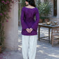 Rajwada Violet Cotton Solid Stitched Kurta Set For Women