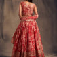 Rajwada Red Organza Embellished Lehenga For Women