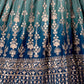 Rajwada Navy Blue And Sea Green Georgette Embellished Lehenga For Women