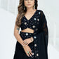 Rajwada Black Georgette Embroidered Lehenga For Women