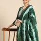 Rajwada Women Bottle Green Poly Cotton Embroidered Stitched Kurta With Trouser & Dupatta