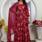 Rajwada Maroon Rayon Printed Kurti For Women