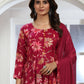 Rajwada Maroon Rayon Printed Kurti For Women