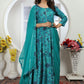 Rajwada Teal Green Rayon Printed Kurti For Women