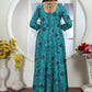 Rajwada Teal Green Rayon Printed Kurti For Women