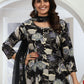 Rajwada Black Rayon Printed Kurti For Women