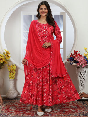 Rajwada Pink Rayon Printed Kurti For Women
