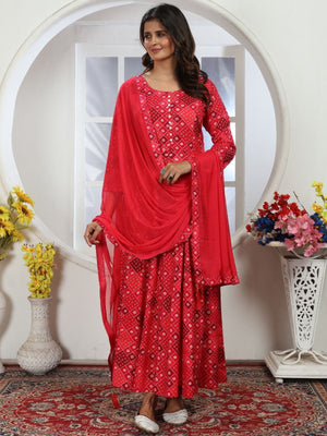Rajwada Pink Rayon Printed Kurti For Women