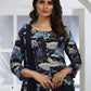 Rajwada Navy Blue Rayon Printed Kurti For Women
