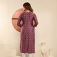 Rajwada Mauve Cotton Blend Mirror Work Kurti For Women