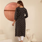 Rajwada Black Cotton Blend Printed Kurti For Women