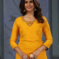 Rajwada Yellow Silk Blend Solid Kurta For Women