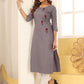 Rajwada Grey Silk Blend Solid Kurta For Women