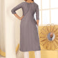 Rajwada Grey Silk Blend Solid Kurta For Women