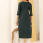 Rajwada Dark Green Silk Blend Solid Kurta For Women