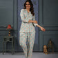 Rajwada Light Blue Cotton Blend Printed Co Ord Set For Women