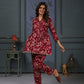 Rajwada Maroon Cotton Blend Printed Co Ord Set For Women