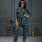 Rajwada Navy Blue Cotton Blend Printed Co Ord Set For Women