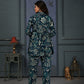 Rajwada Navy Blue Cotton Blend Printed Co Ord Set For Women