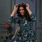 Rajwada Navy Blue Cotton Blend Printed Co Ord Set For Women