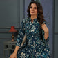 Rajwada Navy Blue Cotton Blend Printed Co Ord Set For Women