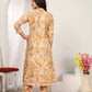 Rajwada Beige Cotton Blend Printed Kurta Set For Women