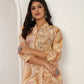 Rajwada Beige Cotton Blend Printed Kurta Set For Women