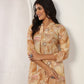 Rajwada Beige Cotton Blend Printed Kurta Set For Women
