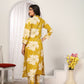 Rajwada Mustard Yellow Cotton Blend Printed Kurta Set For Women