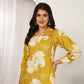 Rajwada Mustard Yellow Cotton Blend Printed Kurta Set For Women