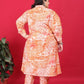 Rajwada Beige And Off White Cotton Blend Printed Kurta Set For Women
