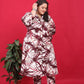 Rajwada Off White And Maroon Cotton Blend Printed Kurta Set For Women