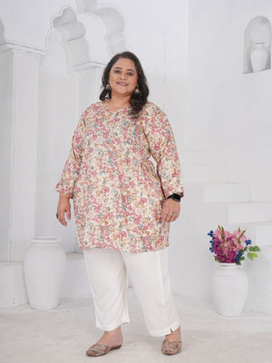 Rajwada Multicolor Cotton Blend Printed Kurti For Women