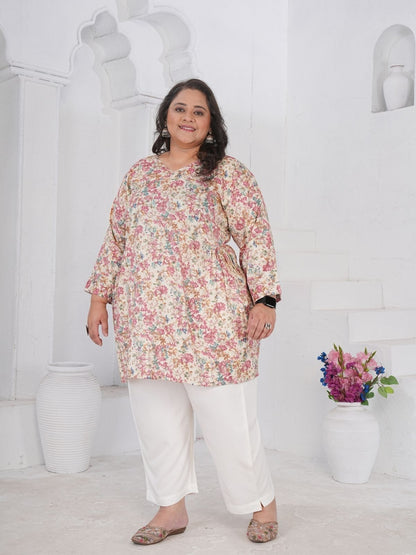 Rajwada Multicolor Cotton Blend Printed Kurti For Women