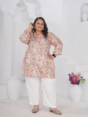 Rajwada Multicolor Cotton Blend Printed Kurti For Women