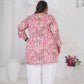 Rajwada Pink Cotton Blend Printed Kurti For Women